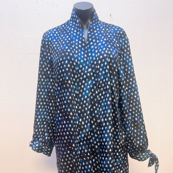 NWT Chico's Blue & White Reversible Cardigan/Duster Size 3 (XL) - Picture 3 of 11